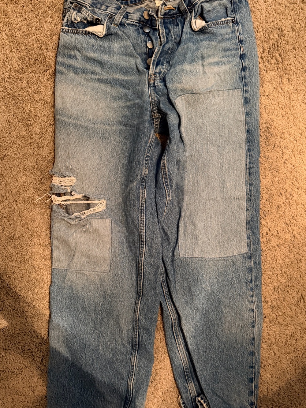 Universal Thread Light Blue Distressed Wide Leg Jeans